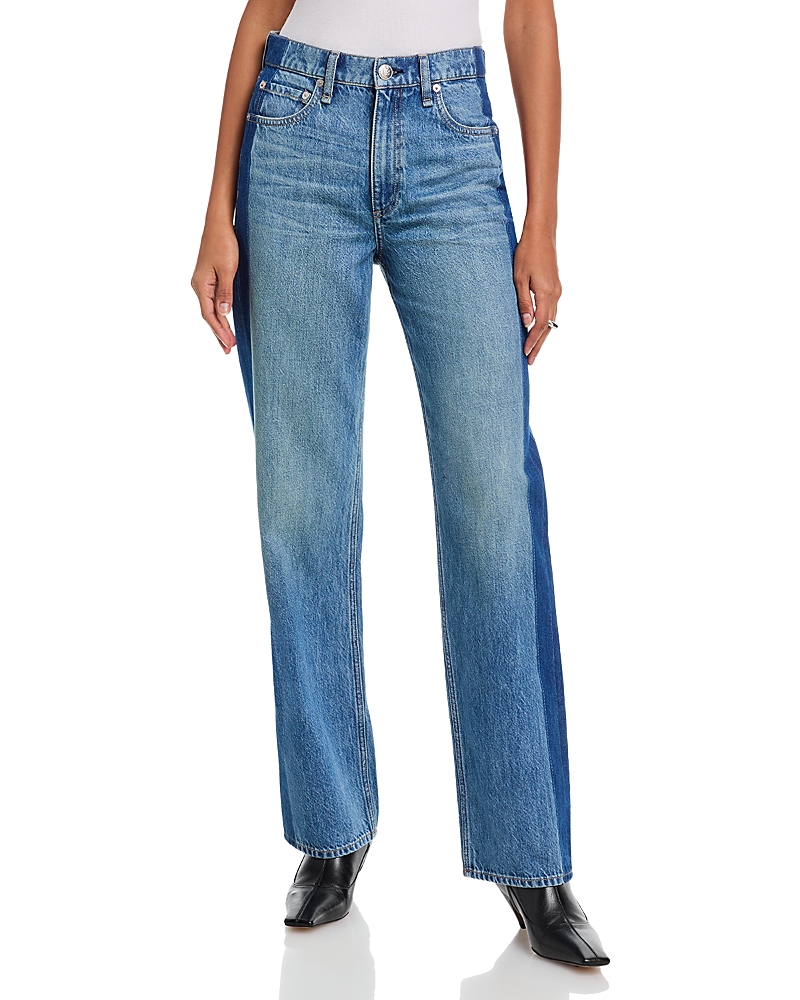 Rag & Bone Shea High Rise Straight Jeans In Balboa Shadow In Multi