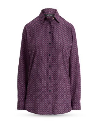 Relaxed Fit Foulard Print Crepe Shirt