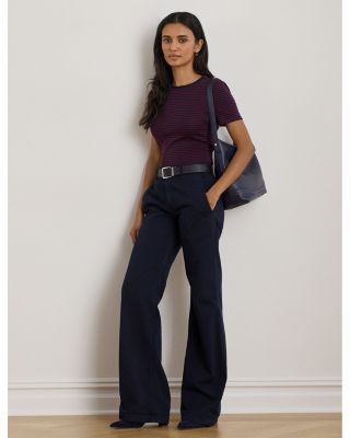 Striped Stretch Cotton Crewneck Tee