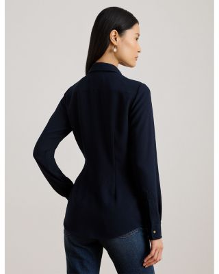 Buckle Trim Georgette Blouse