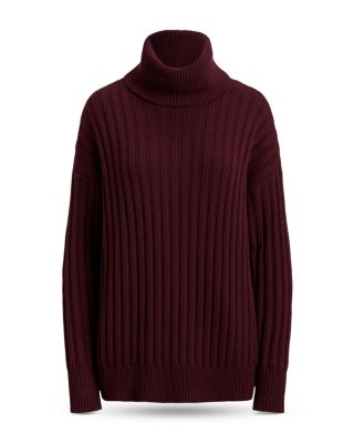 Wool Blend Oversize Turtleneck Sweater