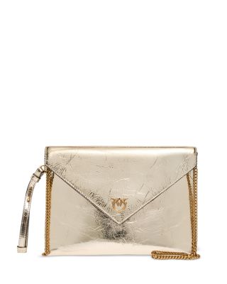 Metallic Leather Envelope Purse