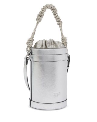 Mini Metallic Leather Bucket Bag