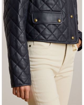 Diamond Quilted Lambskin Cropped Jacket