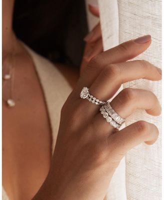 Eternity Band in 18K Gold, 8ctw Emerald Lab Grown Diamonds