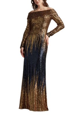 Vionne Off-Shoulder Sequin Gown