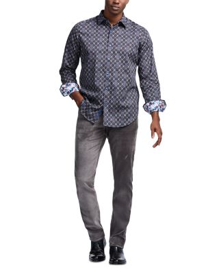 Bramston Printed Long Sleeve Button Front Shirt