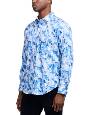 Baskerville Printed Long Sleeve Button Front Shirt