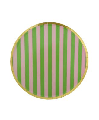 Camp Bachelorette Striped Paper Dinner Plates, Set of 8