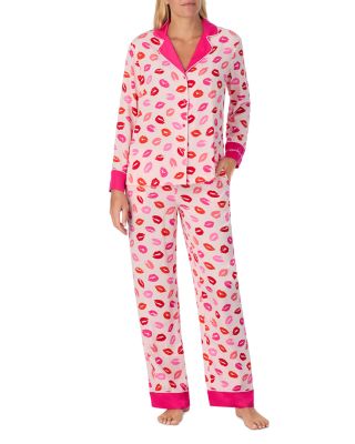 Long Sleeve Notch Collar Long Pajama Set