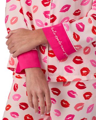 Long Sleeve Notch Collar Long Pajama Set