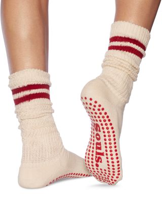Red Stripe Cloud Grip Socks - thumbnail 2