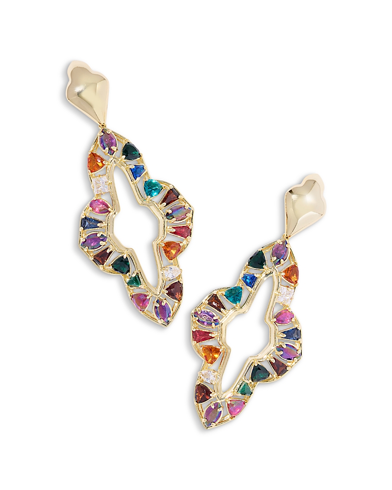 Kendra Scott Abbie Stone Open Frame Statement Earrings In Multi