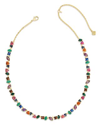 Isabelle Mixed Stone Tennis Necklace, 19"