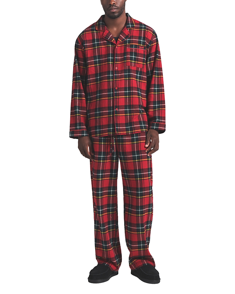 Skims Cotton Flannel Pajamas In Multi