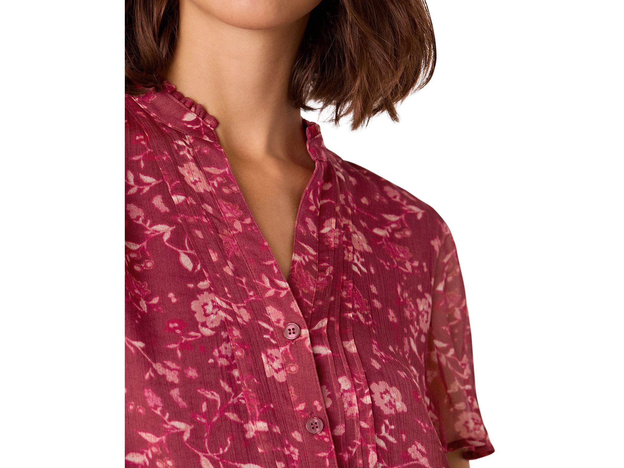 Ditsy Floral Split Neck Blouse — Image 4