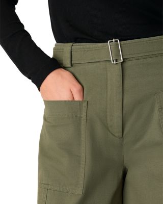 Belted Barrel Leg Pants 