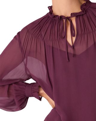 Tie Neck Sheer Blouse 