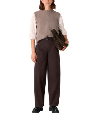 Belted Barrel Leg Pants