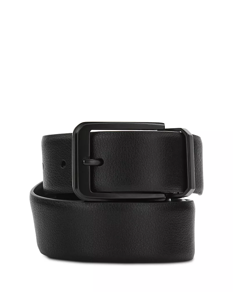 The Men's Store at Bloomingdale's Black Leather Belt with Black Buckle - Exclusive