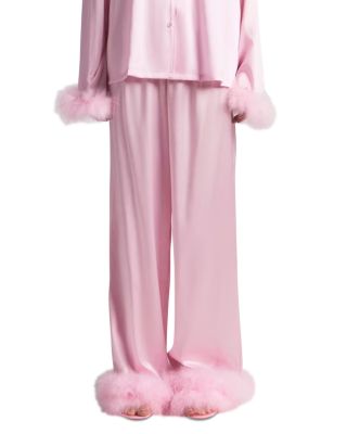 Feather Trim Pajama Set