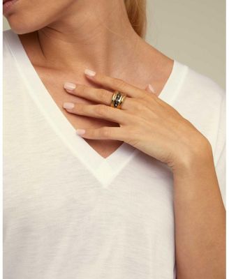 Triple Grey Crystal Ring