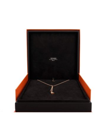 Small Kelly Clochette Pendant Necklace 18K Rose Gold with Diamonds, 15 - 15.75"