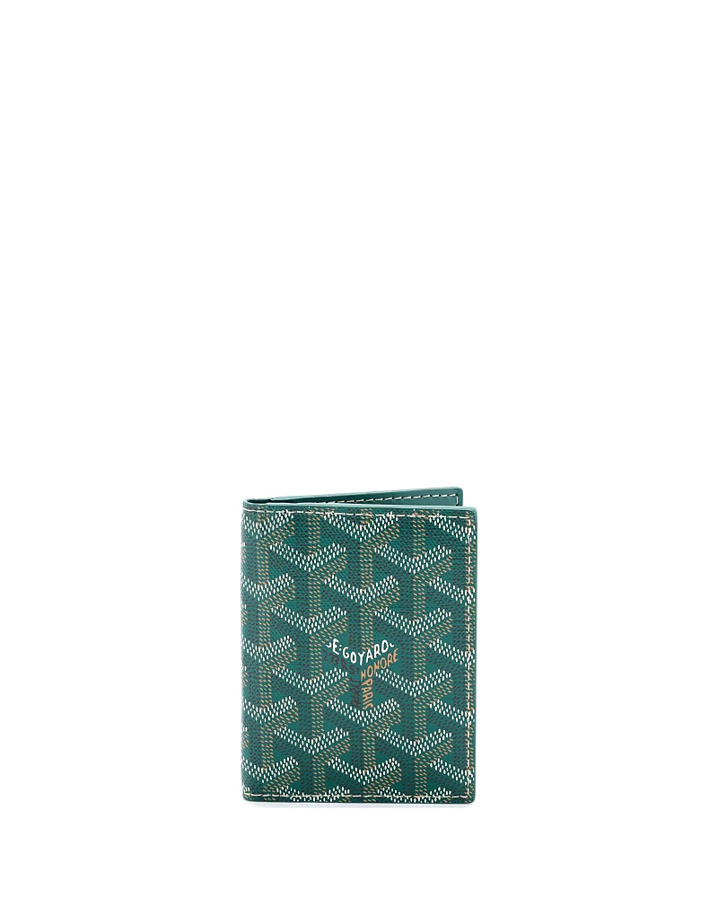 PRE-OWNED GOYARD Pre-owned Goyard Saint Marc Card Case Coated Canvas In Green