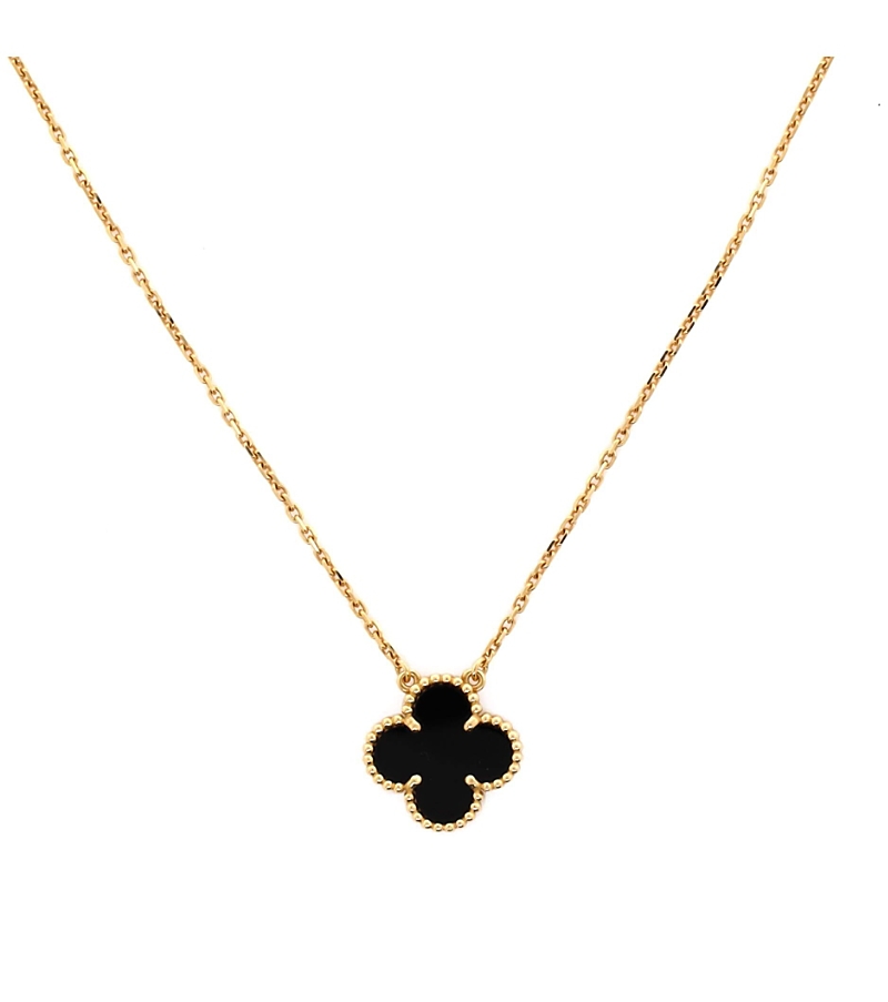 Click to view more detailed imagery on our partner's website Pre-owned Pre-owned Van Cleef & Arpels Van Cleef & Arpels Vintage Alhambra Pendant Necklace 18k Gold And Onyx, 14.5 - 16.25"