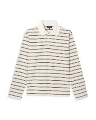 Manches Long Sleeve Striped Polo Shirt