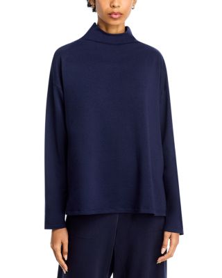 Cozy Brushed Terry Funnel Hug Neck Box Top