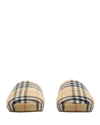 Check Wool Blend Slippers