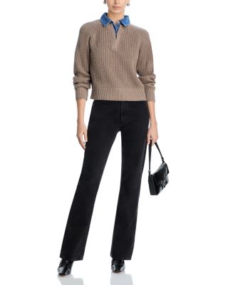 Denim Collar Sweater