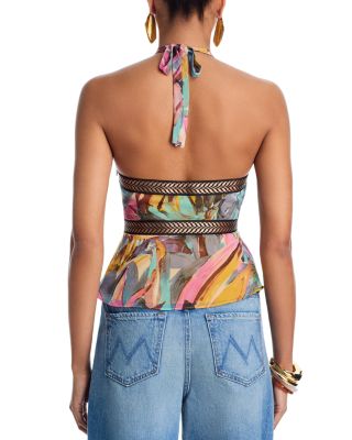 Abstract Twist Front Sleeveless Tank Top - Exclusive