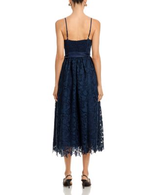 Lace Satin Belt Dress