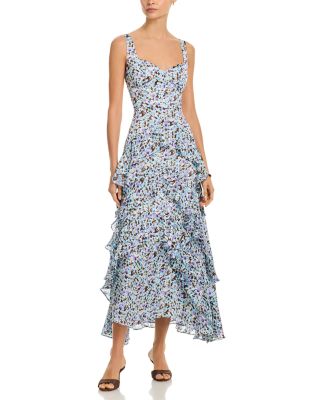 Sleeveless Floral Metallic Maxi Dress - Exclusive