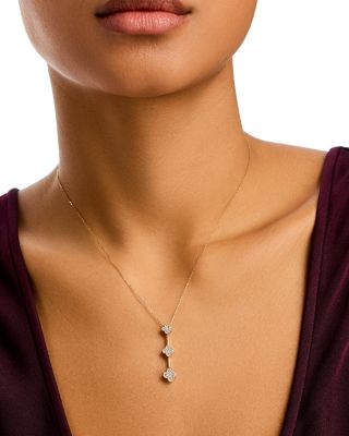 Diamond Clover Pendant Necklace in 14K Yellow Gold, 0.50 tcw