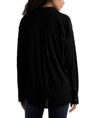 Flocked Velvet Striped Shirt