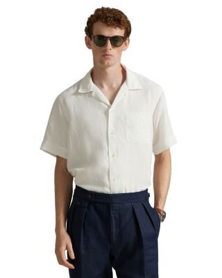 Classic Fit Slub Linen Camp Shirt