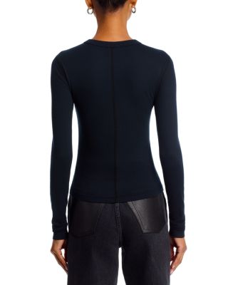 Ribbed Henley Long Sleeve Tee