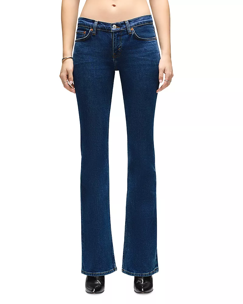 Re/Done Low Rise Micro Bootleg Jeans in Rustic Indigo