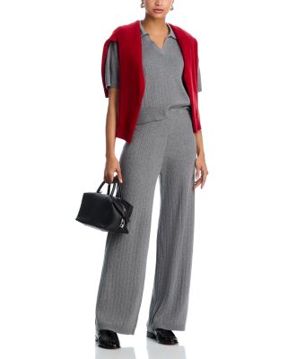 Javier Knit V Neck Short Sleeve Top & Javier Knit Wide Leg Pants