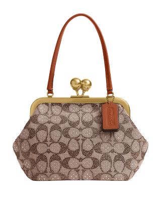 Crystal Signature Jacquard Kisslock Frame Bag