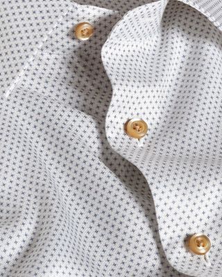 Trim Fit Micro Geometric Print Dress Shirt