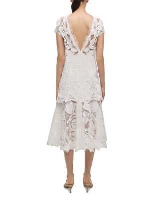 Laura Guipure Lace Cap Sleeve Midi Dress