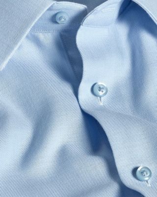 Trim Fit Cashmere Blend Solid Twill Dress Shirt