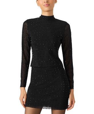 Melvina Embellished Mesh Top