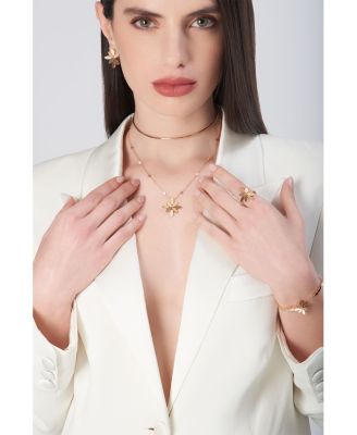 18K Rose Gold Ghirlanda Polished Flower Pendant Necklace, 16.5"