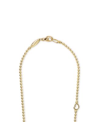 18K Yellow Gold Fizz Diamond Bezel Linear Cluster Pendant Necklace, 16-18"