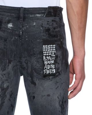 Chitch Powder Slim Fit Distressed Jeans in Charcoal Gray